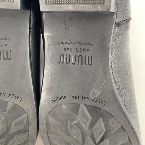 Munro Black Leather Ankle Boots Side Zip Women's Size 8 Comfort Orthopedic - Picture 9 of 9